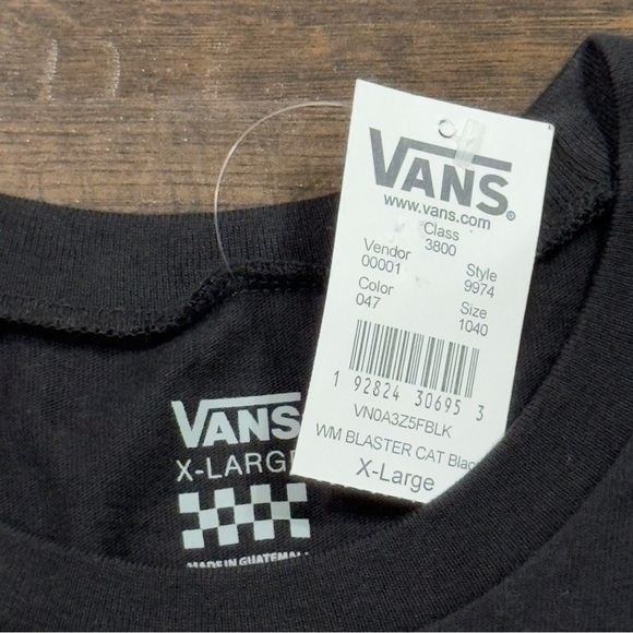 Vans Blaster Cat Black Short Sleeve Tee Size X-Large Women - Picture 5 of 8